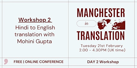 Manchester in Translation 2023: Hindi-English Workshop