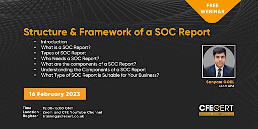 Free Webinar - Structure  and Framework of a SOC Report