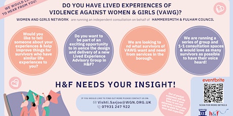 Hammersmith and Fulham Survivors Consultation Online  Individual interview