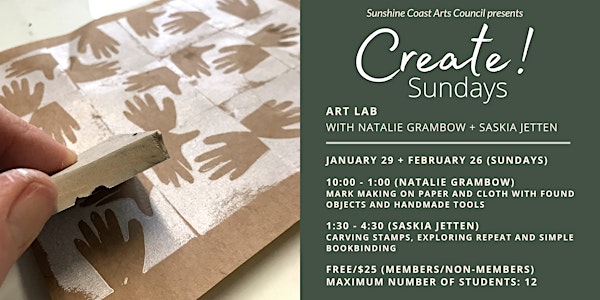 Create! Sundays with Natalie Grambow: Mark Making with Found Objects