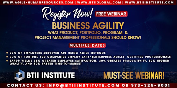 Business Agility for Product, Portfolio, Program & Project Managers Webinar