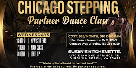 Chicago Stepping Partner Dance Class - Virginia Beach (No Partner Required)