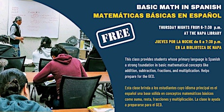 FREE CLASS! Basic Math in Spanish/Clase de matemáticas en español ¡GRATIS!