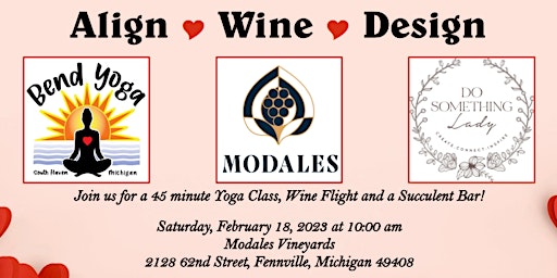 Align, Wine & Design with Bend Yoga & Do Something Lady at Modales Wines