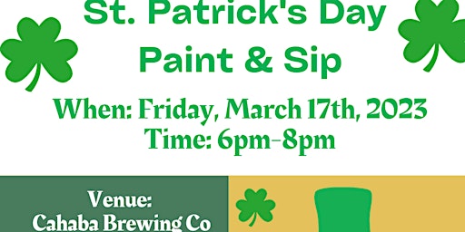 St. Patrick's Day Paint & Sip at Cahaba Brewing Co