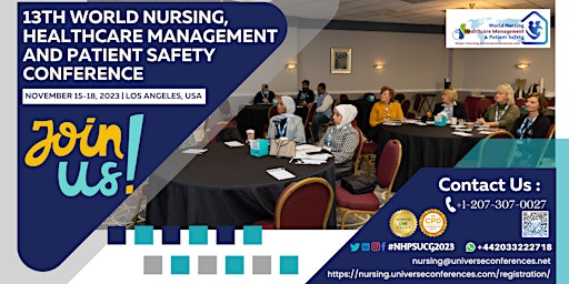 13th World Nursing, Healthcare Management and Patient Safety Conference primary image