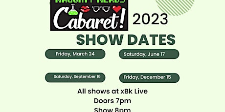 Naughty Nerds Cabaret 2023 Season Tickets