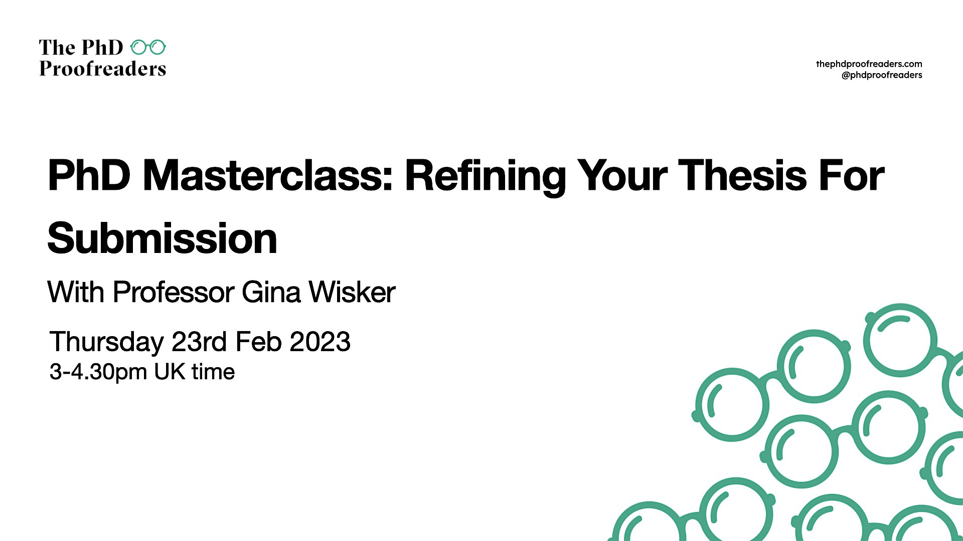 PhD Masterclass: Refining Your Thesis For Submission