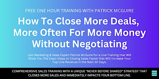FREE TRAINING: 7 Sales Secrets to More Sales, More Often for More Money
