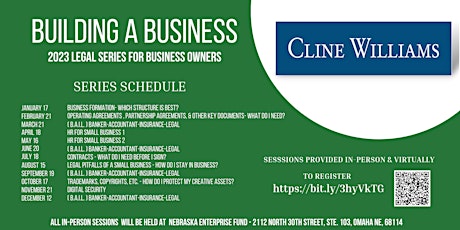 Building a Business - Legal Series for Business Owners - In-Person & Online