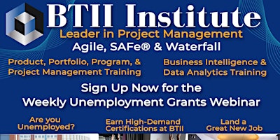 Unemployed? Obtain a Training Grant for High-Demand Business Certifications primary image