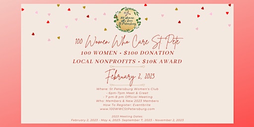 RSVP For The 100 Women Who Care St Petersburg February 2nd Meeting