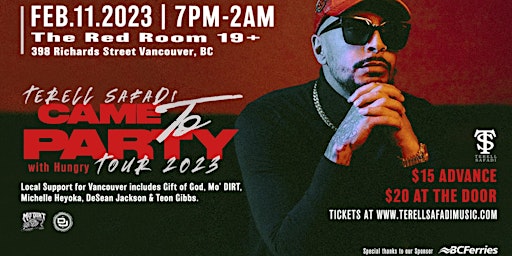 Terell Safadi 'CAME TO PARTY' Tour primary image