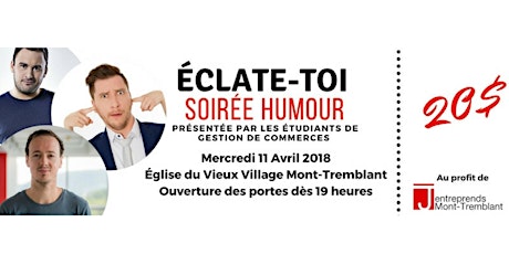 Soirée Humour au profit de J'entreprends Mont-Tremblant primary image