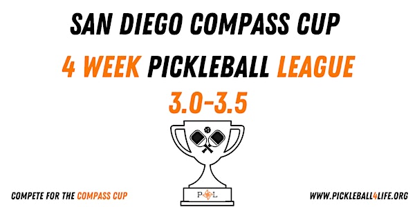 Pickleball Compass League for 3.0-3.5 Players (Co-Ed) - (4 weeks)