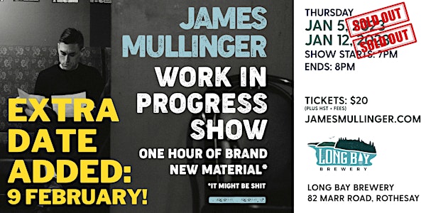 James Mullinger (Work-In-Progress) live at Long Bay Brewery - 9 Feb 2023!
