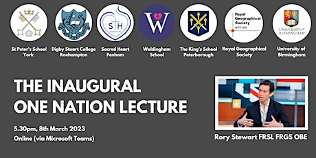 The Inaugural One Nation Lecture - Rory Stewart FRSL FRGS OBE