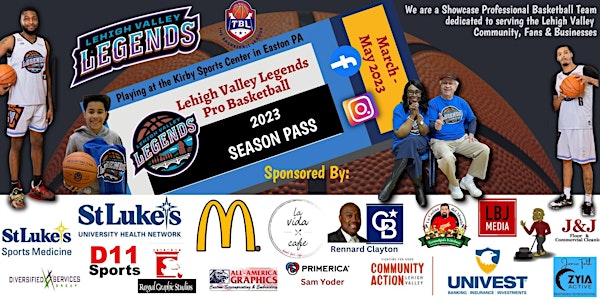 2023 Lehigh Valley Legends Basketball Season Pass  $139.99