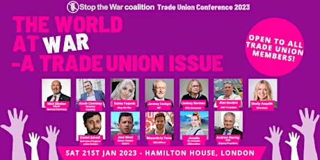 Imagen principal de The World at War: A Trade Union Issue - Stop the War TU Conference 2023