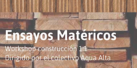 Imagen principal de Ensayos Matéricos: workshop construcción 1:1 por Aqua Alta