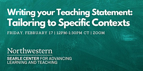 Writing Your Teaching Statement: Tailoring to Specific Contexts