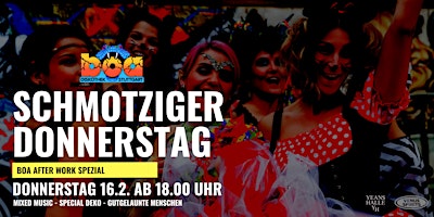 Donnerstag, 16.2. ab 18 Uhr: AFTER WORK PARTY- Schmotziger Donnerstag Spezi