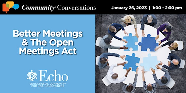 Community Conversation: Better Meetings & The Open Meetings Act
