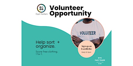 Sat. Volunteer at The Sustainable Fashion Community Center - East Harlem