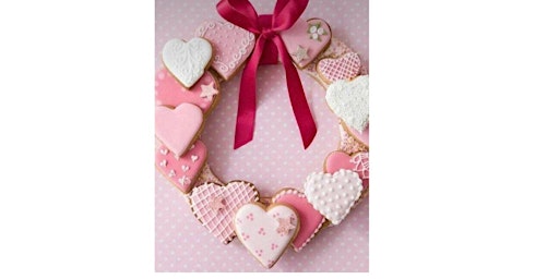 Valentines heart cookie wreath
