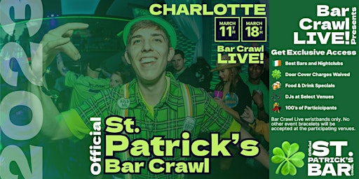 Original St. Patrick's  Bar Crawl Charlotte, NC 2023