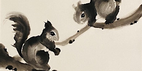 Cute Squirrels: Chinese Brush Painting / Sumi-e Painting