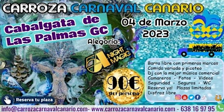 Imagem principal do evento Entradas Carroza Carnaval de Las Palmas 2023