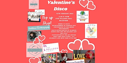 Valentines Disco @ Five Villages Hall, Backford, CH1 6NT