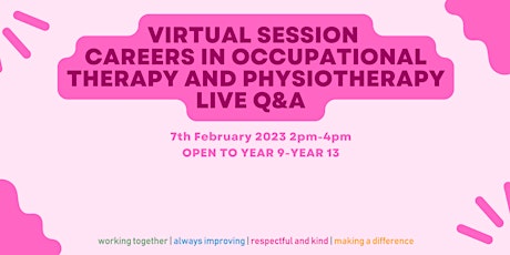 Careers in Occupational Therapy and Physiotherapy live Q&A virtual session