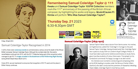 Remembering Samuel Coleridge-Taylor @ 111 primary image