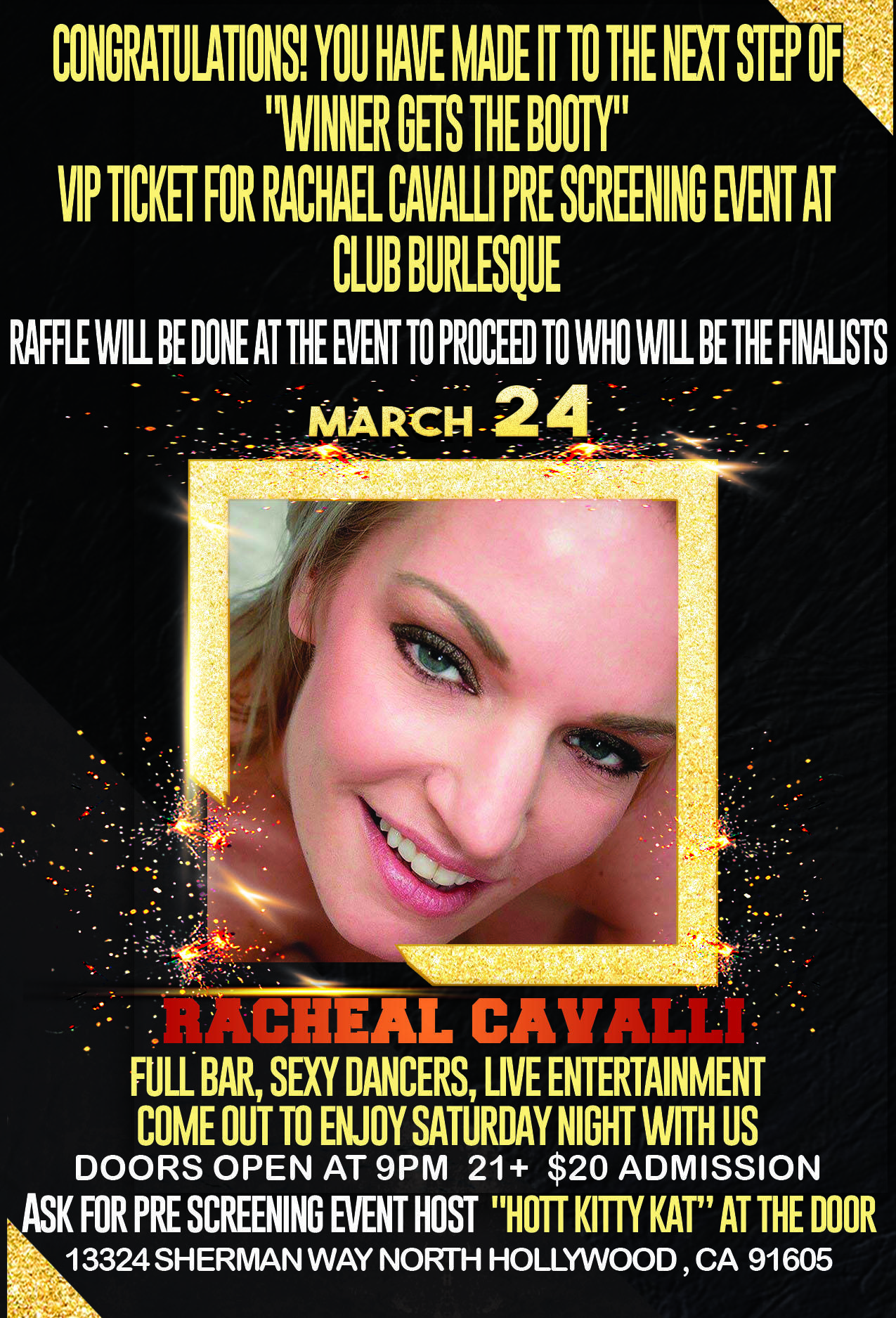 Pre-screening Event for Rachael Cavalli with Host Hott Kitty Kat - 14 APR  2018