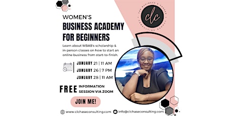 Women's Business Academy for Beginners: FREE Information Session #3