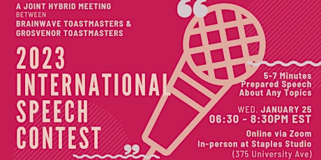 gTM Hybrid Joint Club Meeting #1189 - International Speech Contests