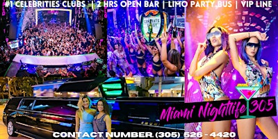 Primaire afbeelding van Best Celebrity Clubs South Beach | Limo Party Bus | Free Drinks