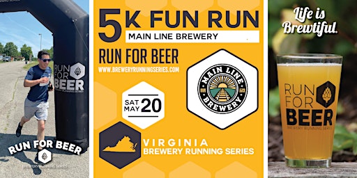 5k Beer Run x Main Line Brewery | 2023 VA Brewery Running Series