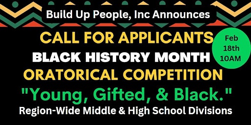 Call For Applicants: Black History Month Oratorical Competition!