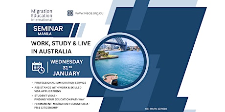 Manila- Seminar: Work, Study & Live in Australia