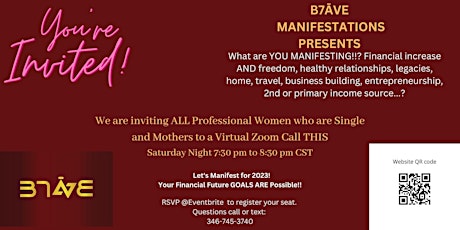 Professional Single & Mothers B7ĀVE Manifestations Zoom Event