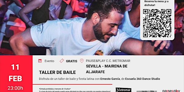 Taller de Baile y fiesta Latina Pause&Play C.C. Metromar