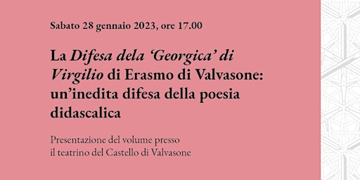 Difesa dela Georgica, Erasmo di Valvasone – Presentazione dell'edizione B#S