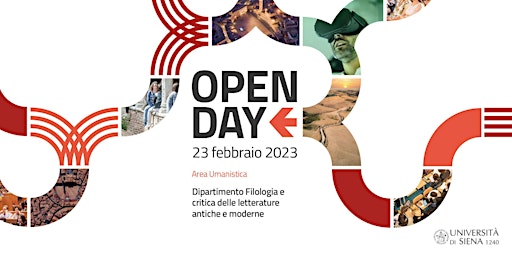 Open Day 2023 USiena. Lettere e filosofia DFCLAM - Siena. 12/13.45 PRESENZA
