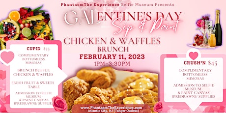 21+Galentine's Day Sip & Paint Chicken & Waffles Brunch bottomless Mimosas!