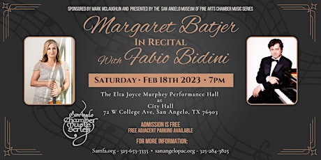 Margaret Batjer In Recital With Fabio Bidini - Free Concert