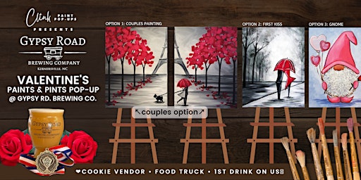 Valentines Paints & Pints @ Gypsy Rd Brewing Co (1st Drink On Us!)