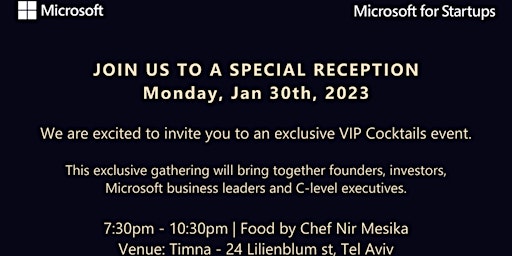 Microsoft for Startups | VIP Reception CyberTech TLV